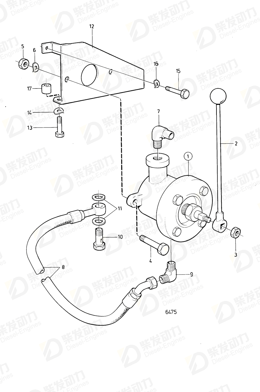 volvo penta Bracket 830663 Drawing